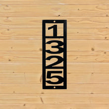 Load image into Gallery viewer, Custom House Numbers Address Sign Vertical in Black on Wood