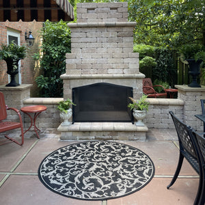 Custom Arched Fireplace Screen Simple Design Backyard