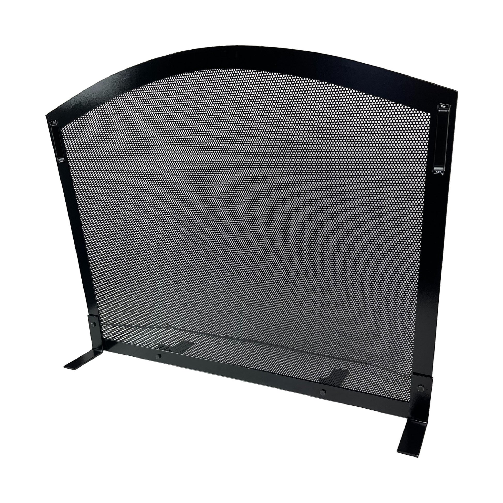 custom made fireplace arched screen with handles