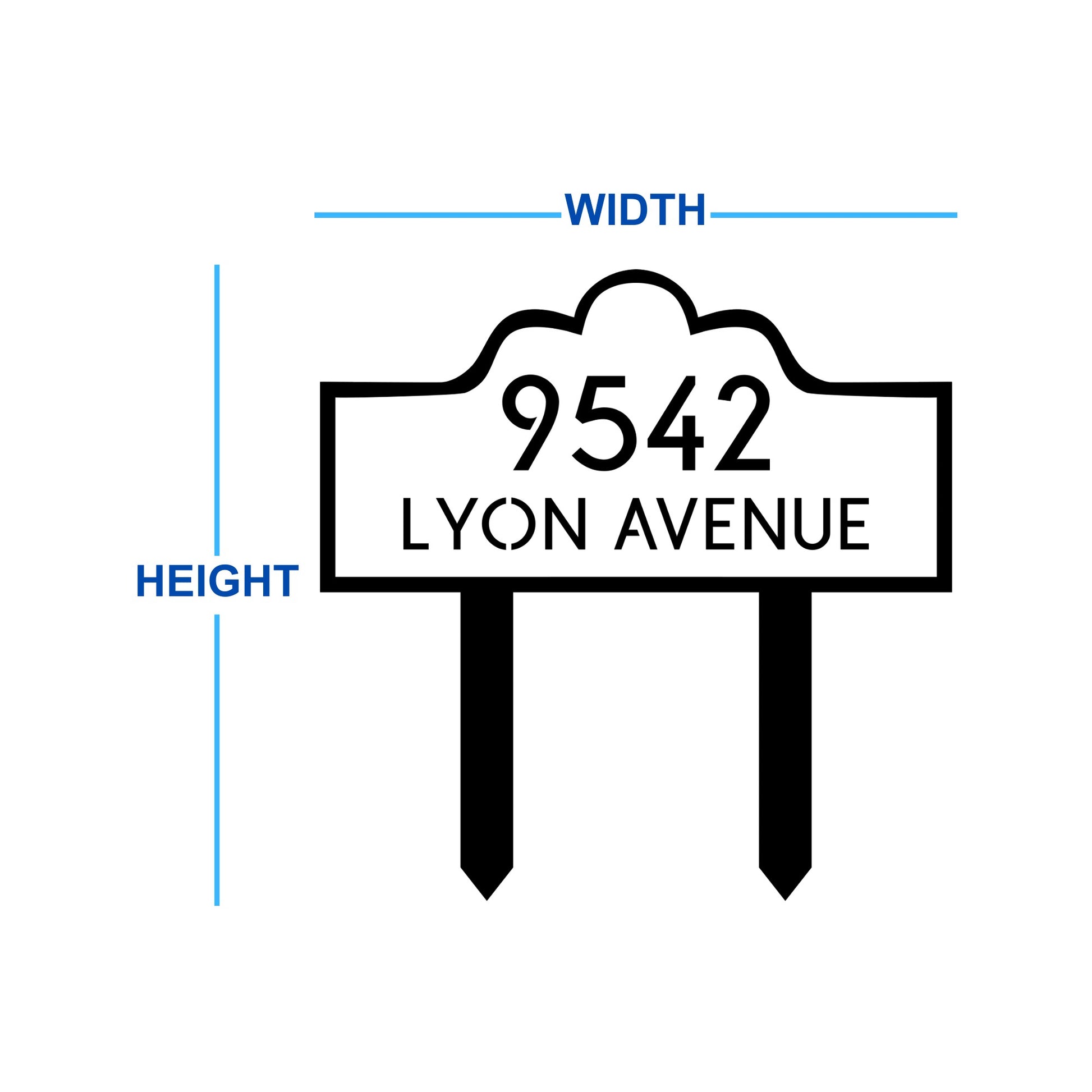 Double Layer Luxury Address Yard Sign Dimensions