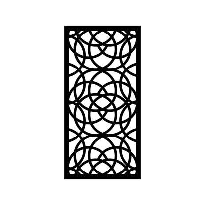 The Ellara Metal Wall Art on a white background presents a modern and minimalistic aesthetic with a bold, graphic appeal.