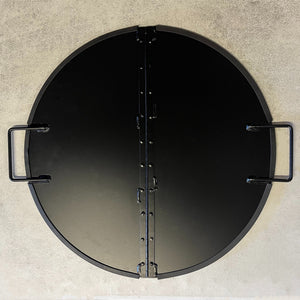 Foldable firepit snuffer lid