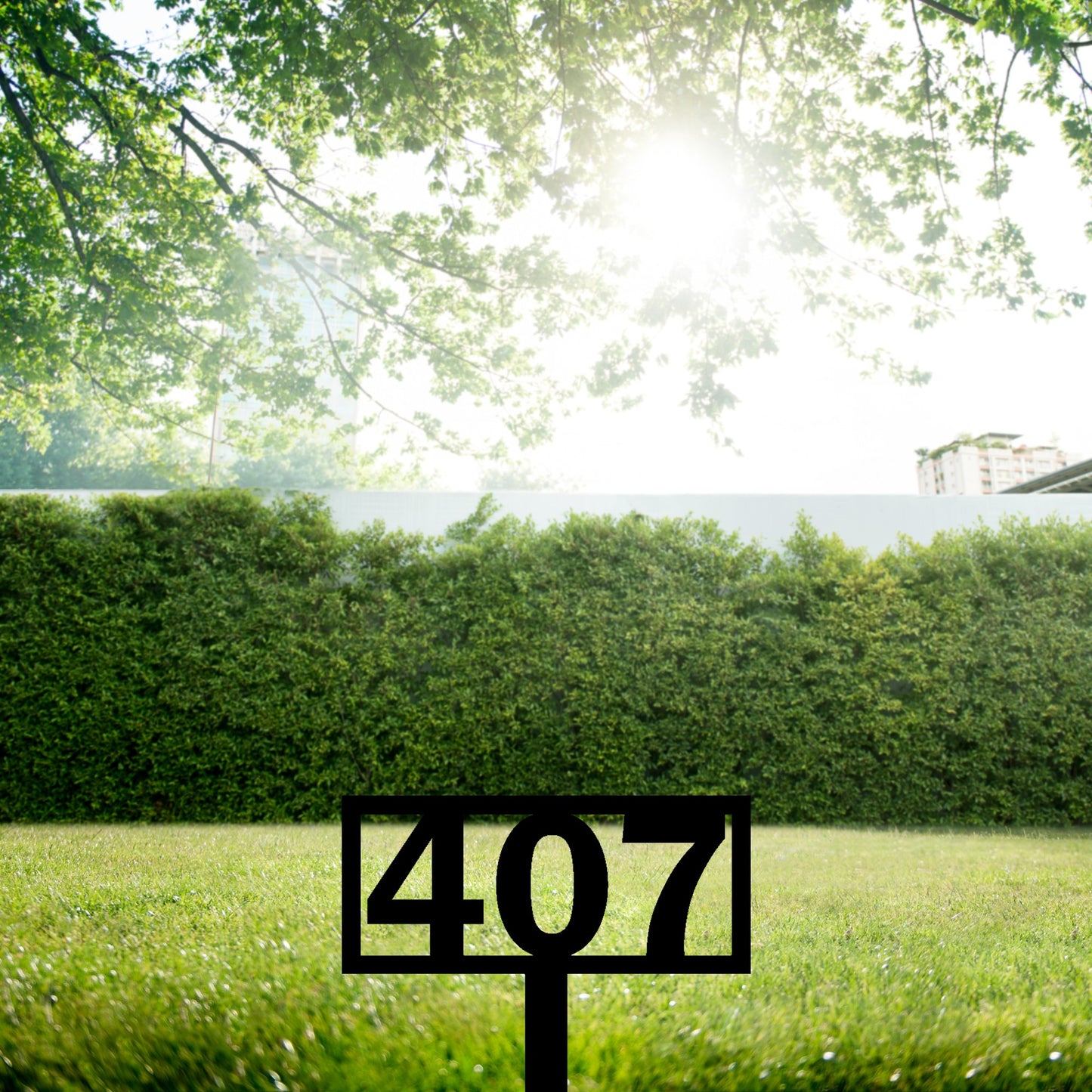 Modern Lawn House Numbers Yard Sign
