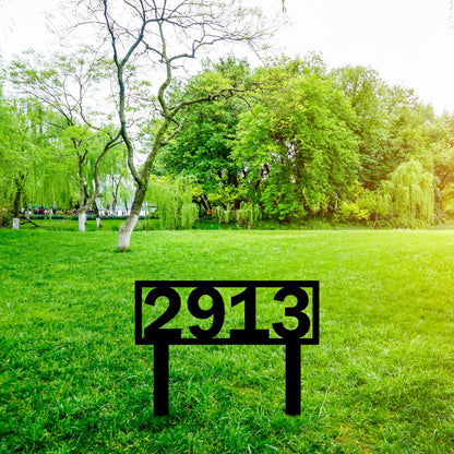 Modern Lawn House Numbers Yard Sign