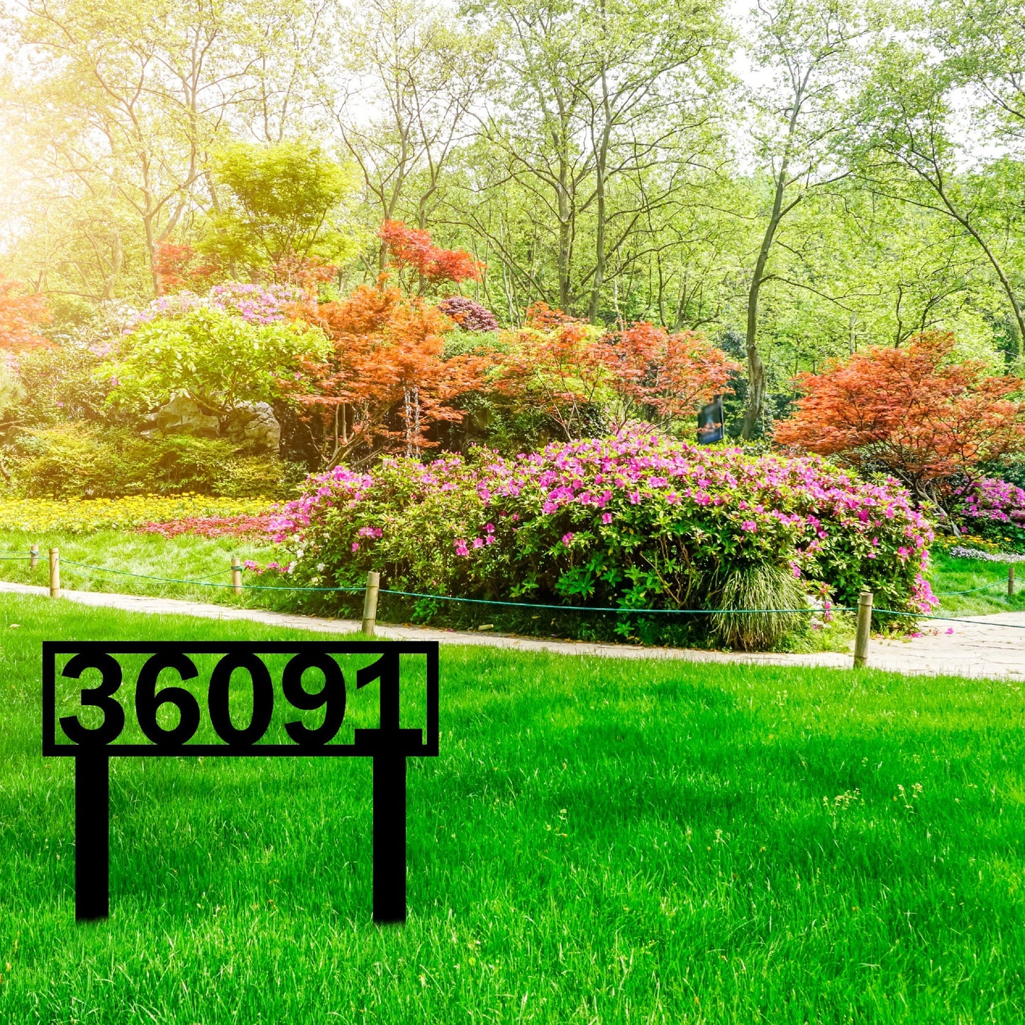 Modern Lawn House Numbers Yard Sign