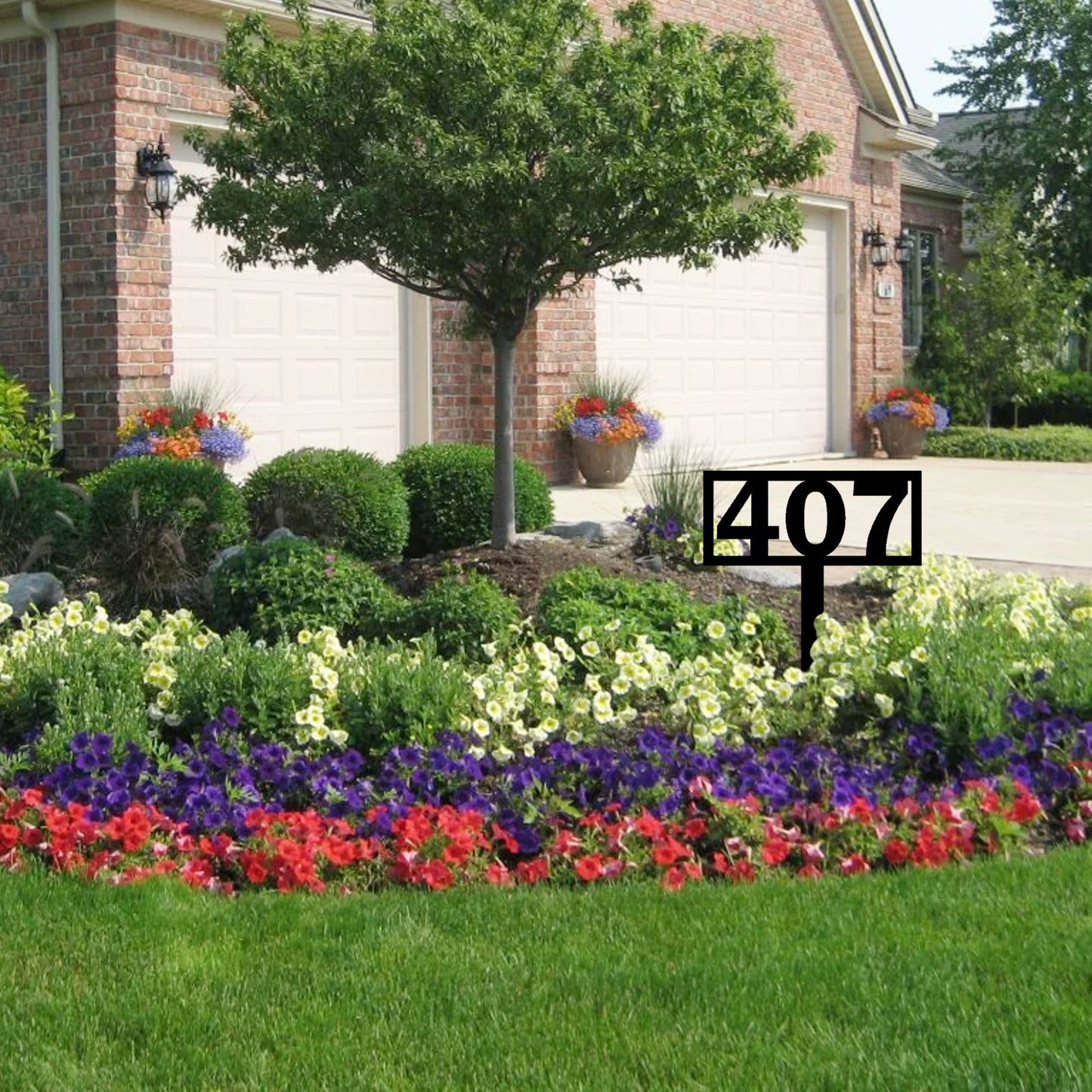 Modern Lawn House Numbers Yard Sign