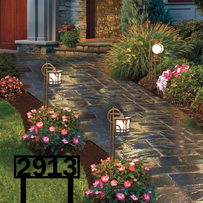 Modern Lawn House Numbers Yard Sign