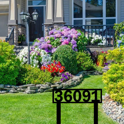 Modern Lawn House Numbers Yard Sign