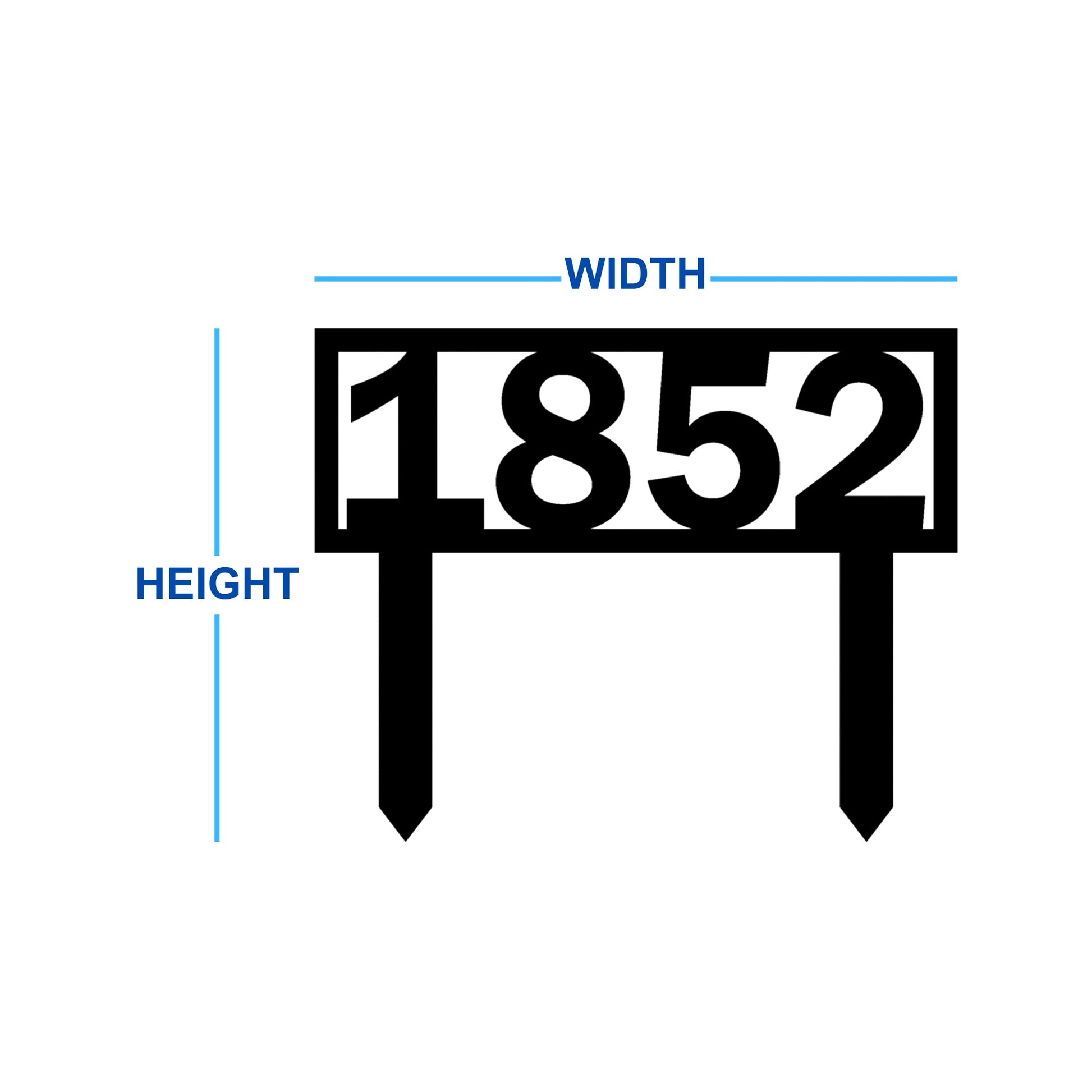 Modern Lawn House Numbers Yard Sign Dimensions