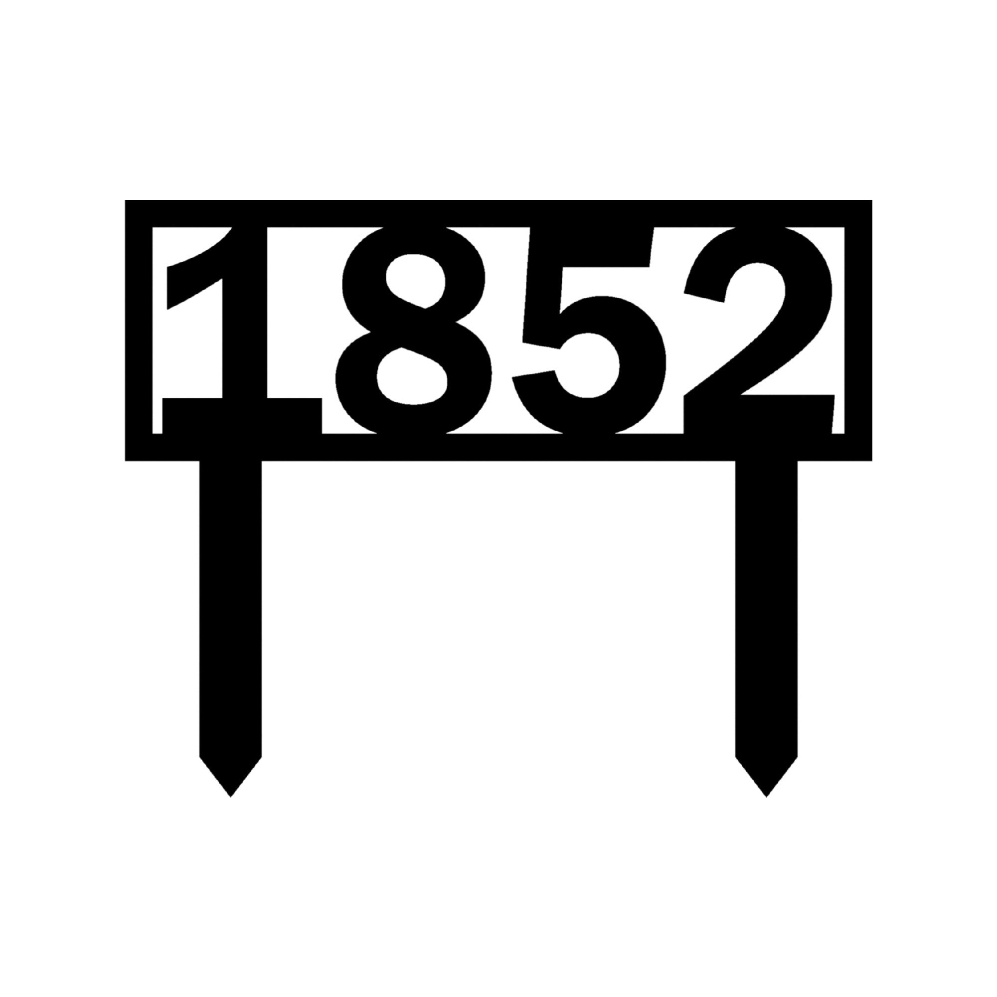 Modern Lawn House Numbers Yard Sign