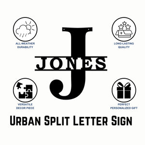 Modern Style Split Letter Sign