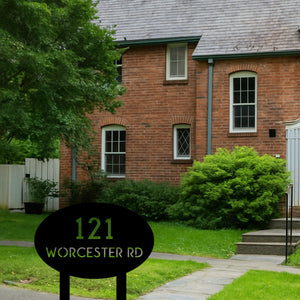 Oval Address Yard Stake Sign