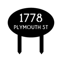 Load image into Gallery viewer, Oval Address Yard Stake Sign on a white background