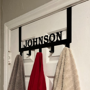 Custom Over The Door Hooks, Simple Houseware Hanging Rod, Personalized Towel Rack for Bathroom, Over The Door Hook Rack, Made in USA