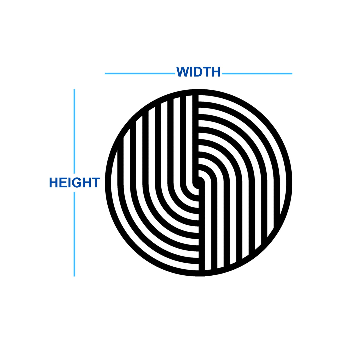Round Metal Wall Art Dimensions - The minimalist design highlights the proportional symmetry of the artwork.