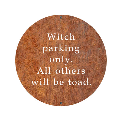 A weathered metal house number sign with a rustic patina, showcasing a bold number and city name for stylish home identification