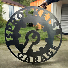 Load image into Gallery viewer, Custom metal garage wall art sprokets wall garage