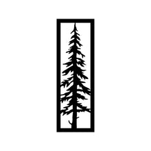 Load image into Gallery viewer, The Sylvara Tree Metal Wall Art on a white background presents a modern and minimalistic aesthetic with a bold, graphic appeal.