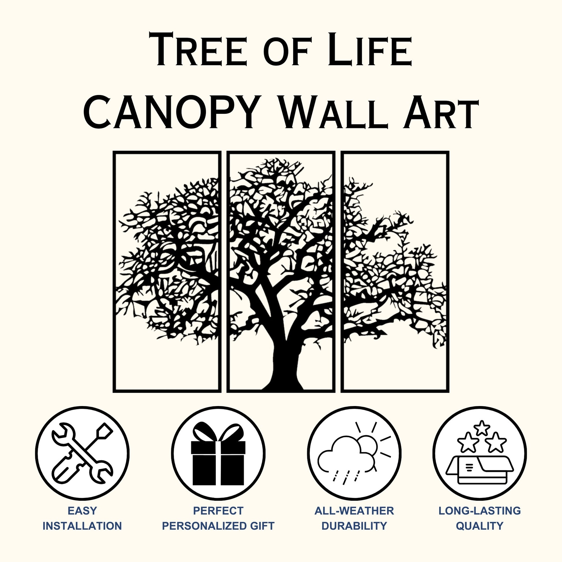 Canopy Tree of Life with features, easy to install, perfect gift, all weather, and long lasting