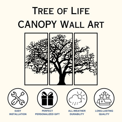 Canopy Tree of Life with features, easy to install, perfect gift, all weather, and long lasting