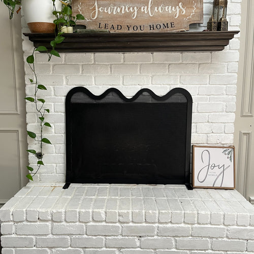 Wave design fireplace screen