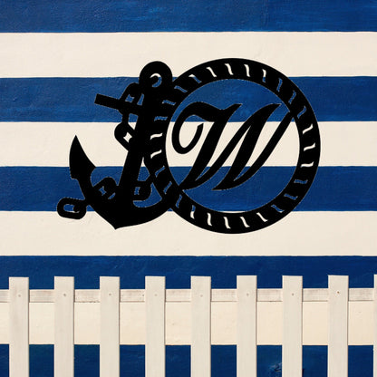 Custom Monogram Anchor Letter Sign 