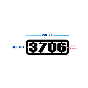house number sign with dimensions sizing guide outdoor wall mounted street home address