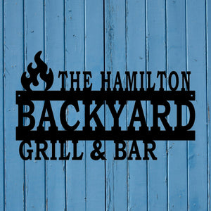 custom backyard bar and grill bbq master sign