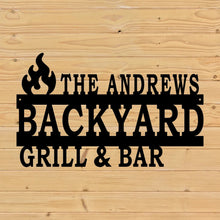 Load image into Gallery viewer, custom backyard bar and grill bbq master sign