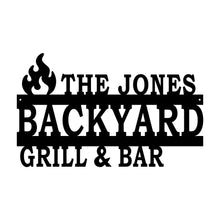 Load image into Gallery viewer, custom backyard bar and grill bbq master sign