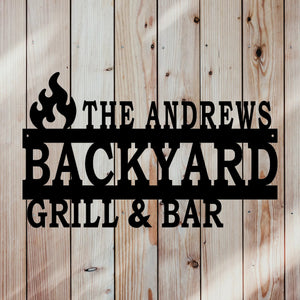 custom backyard bar and grill bbq master sign