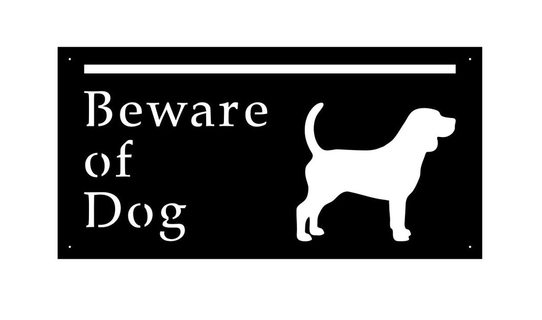 beware of dog custom metal sign