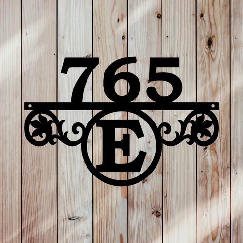 custom house number sign with letter