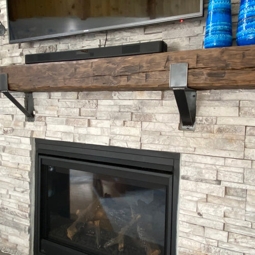 Custom size mantel bracket corbel on fireplace wall hearth