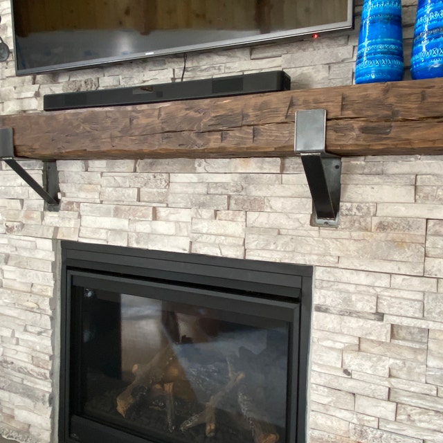 Custom size mantel bracket corbel on fireplace wall hearth