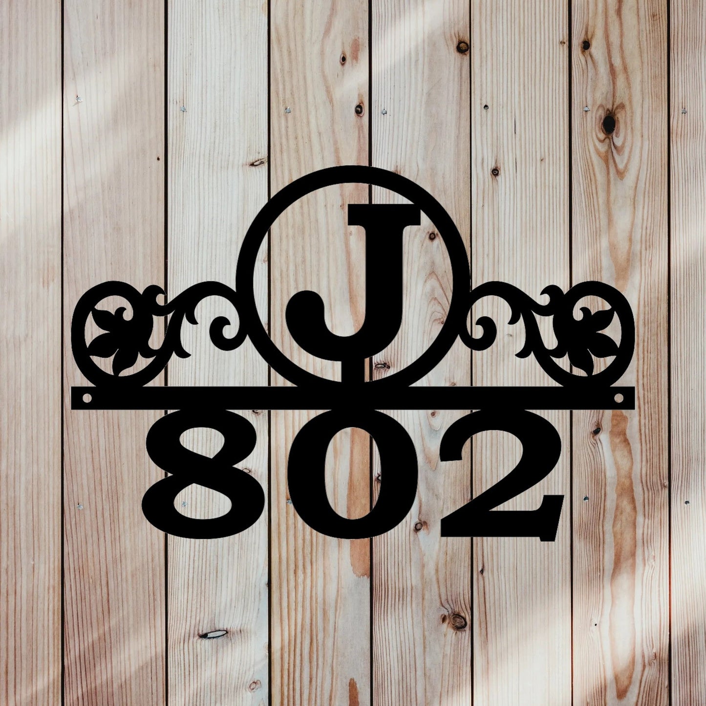 Circular Monogram Address Sign