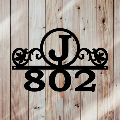 Circular Monogram Address Sign