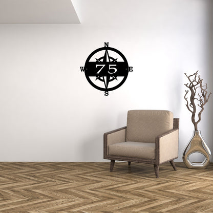 custom compass address sign 2 numbers
