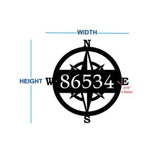 dimensions sizing guide of compass address sign