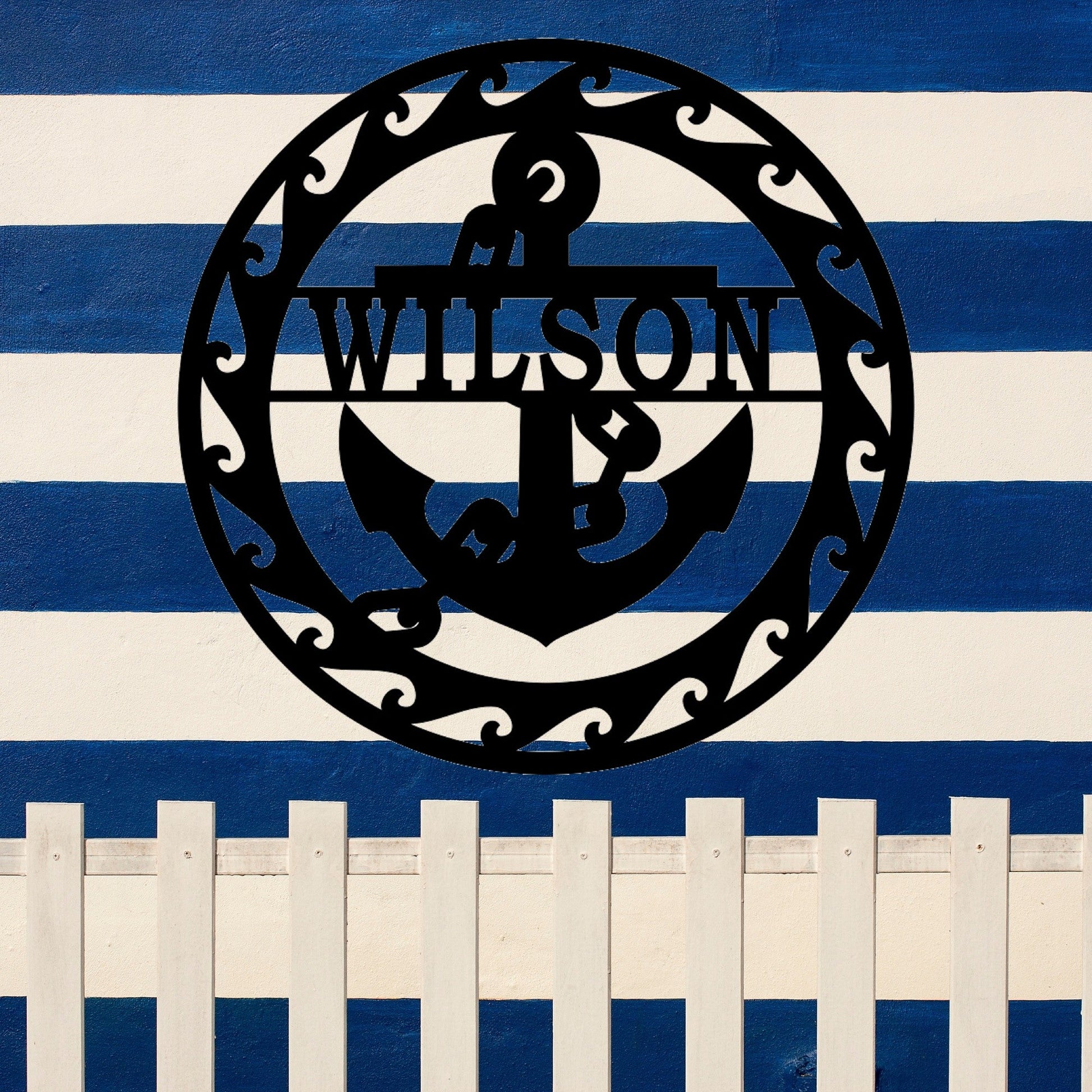 anchor sign nautical design wall mounted