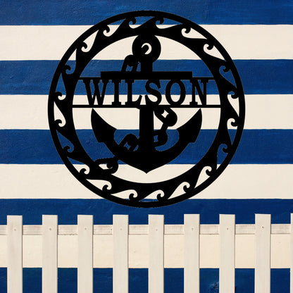 anchor sign nautical design wall mounted