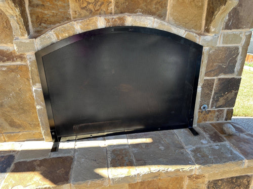 Custom Arched fireplace screen outside