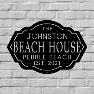 Custom Metal Beach House Sign 