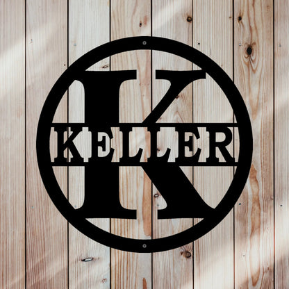 Circular monogram sign