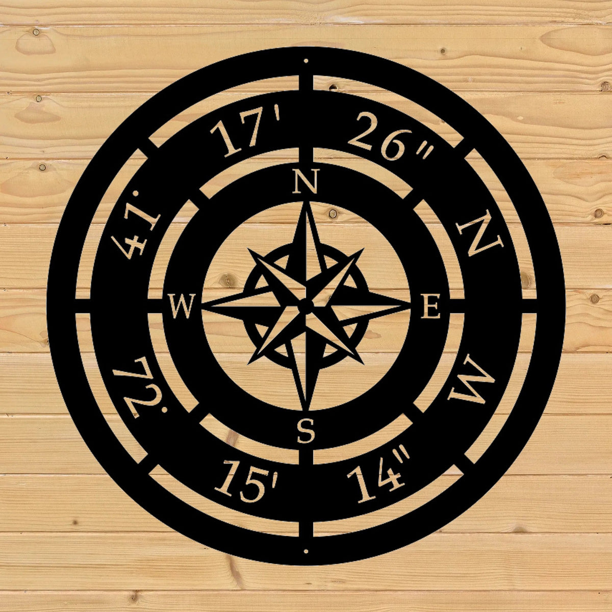 Custom Compass Rose Sign, Personalized Coordinates, Made in USA ...