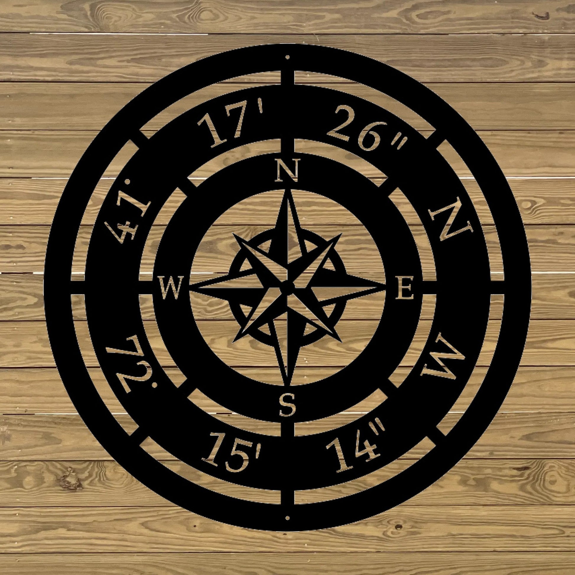 custom compass rose address coordinate metal sign