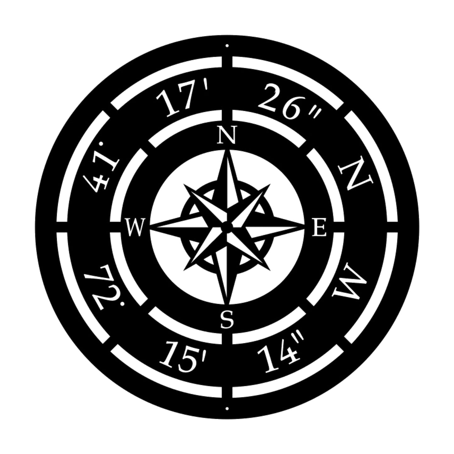 custom compass rose address coordinate metal sign
