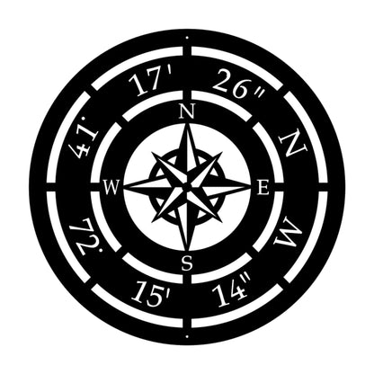 custom compass rose address coordinate metal sign