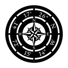 Load image into Gallery viewer, custom compass rose address coordinate metal sign