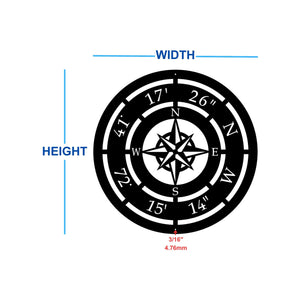 custom compass rose address coordinate metal sign dimensions 